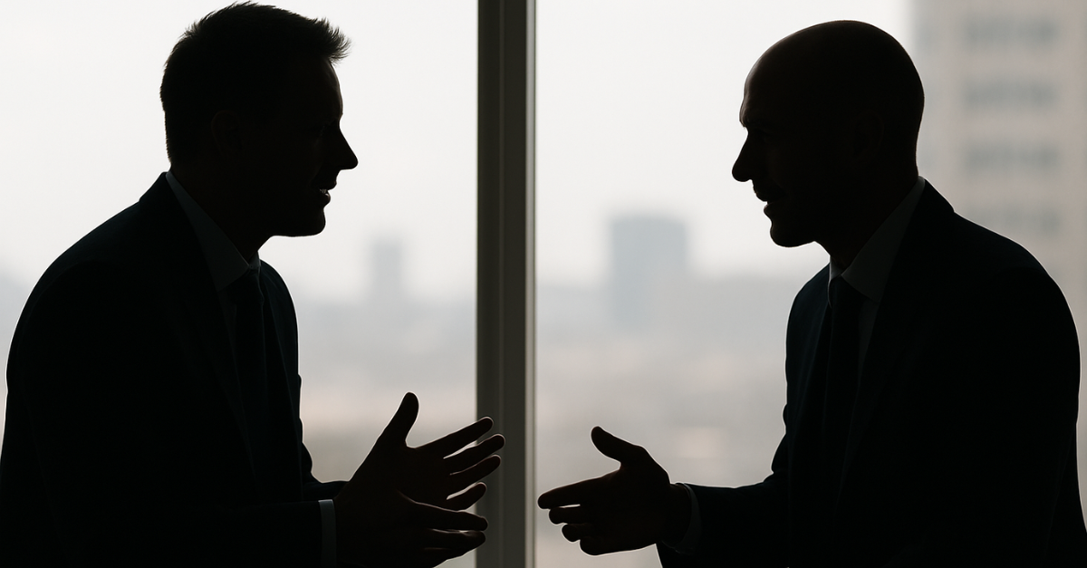 Two men having a conversation